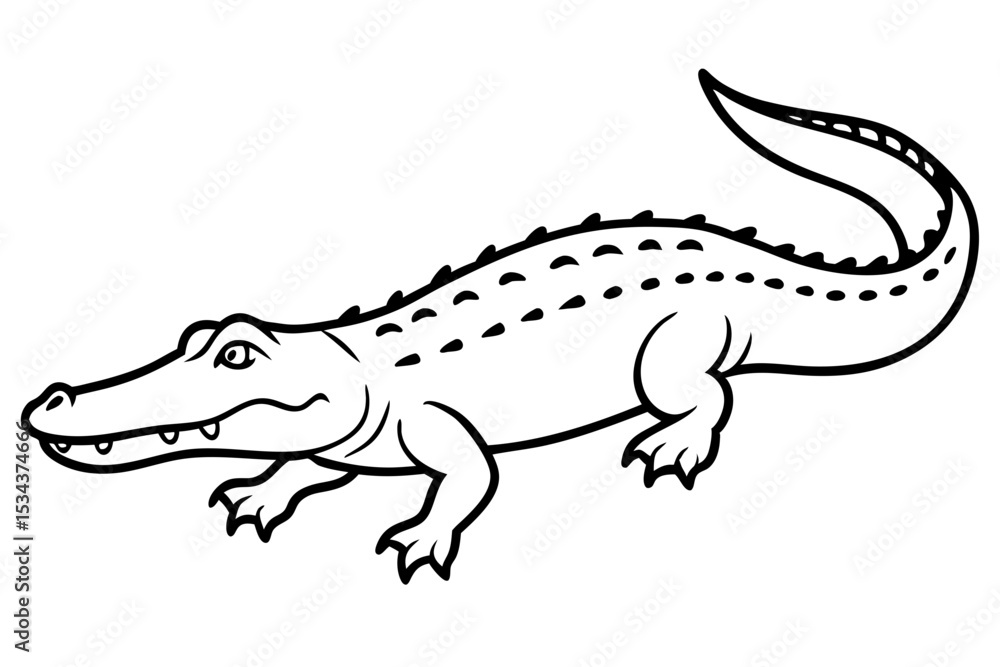 Fototapeta premium Crocodile Vector line art