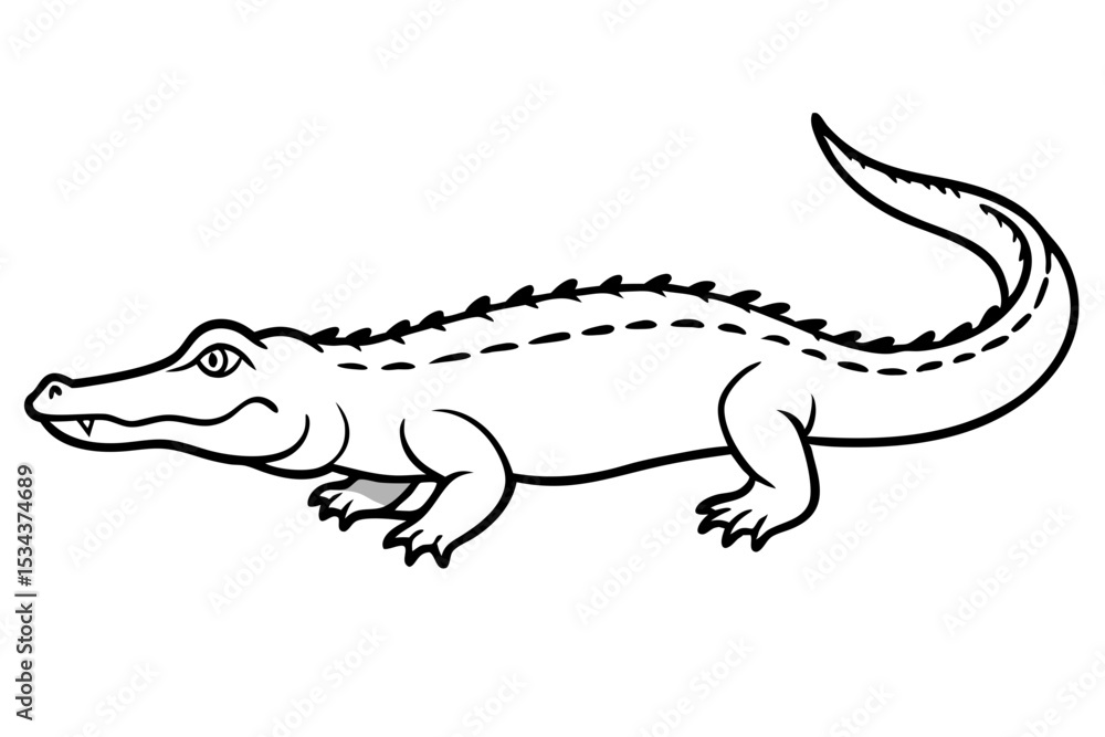 Naklejka premium Crocodile Vector line art