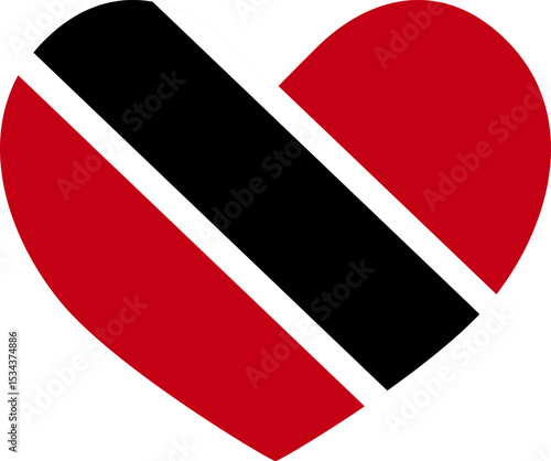 Free Download Trinidad and Tobago heart shaped icon flag illustrator national - GFXLoad
