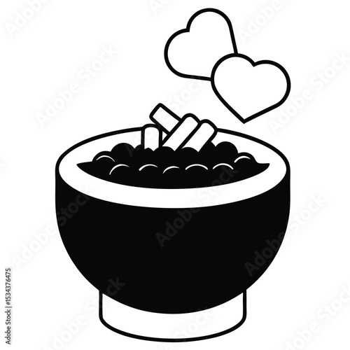 minimalistic black silhouette line-art illustration of an ashtray filled with several cigarette butts