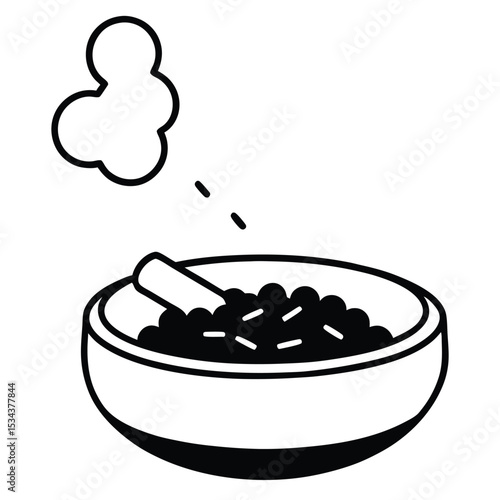 minimalistic black silhouette line-art illustration of an ashtray filled with several cigarette butts