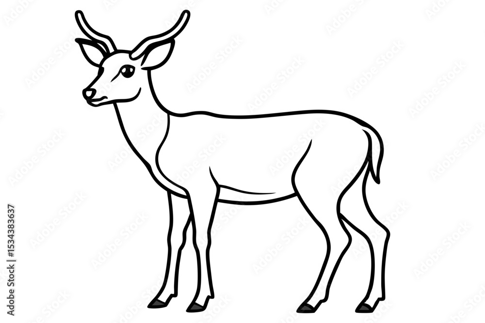 Obraz premium Elegant Deer Outline Vector