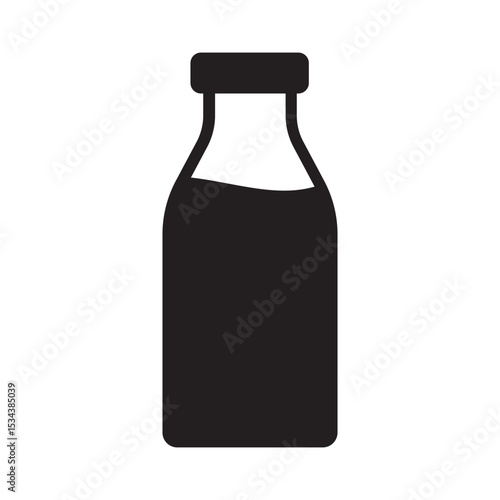 Bottle icon. Milk bottle icon. Milk jar icon.