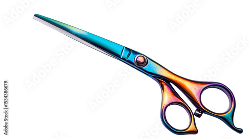 A colorful barber scissors, white background --ar 16:9