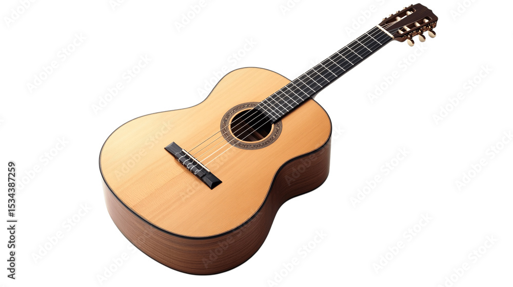 Obraz premium A insulated acoustic guitar, white background --ar 16:9