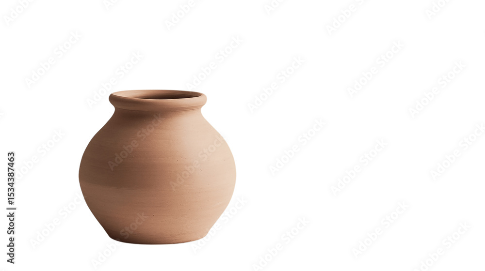 A minimalist clay pot, white background --ar 16:9 A minimalist clay pot, white background --ar 16:9