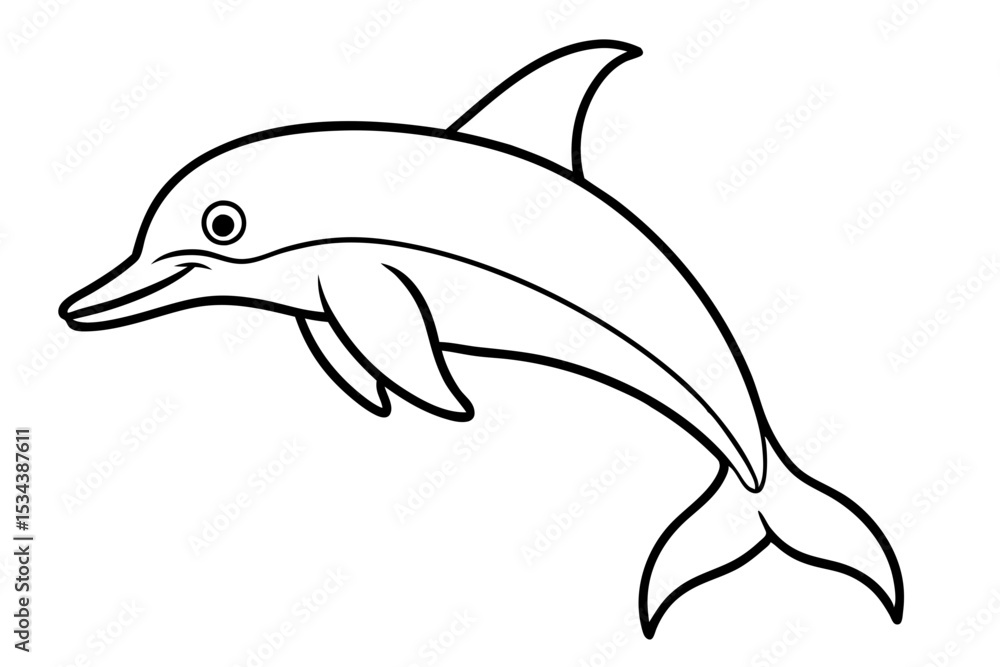 Elegant Dolphin Outline Elegant Dolphin Outline
