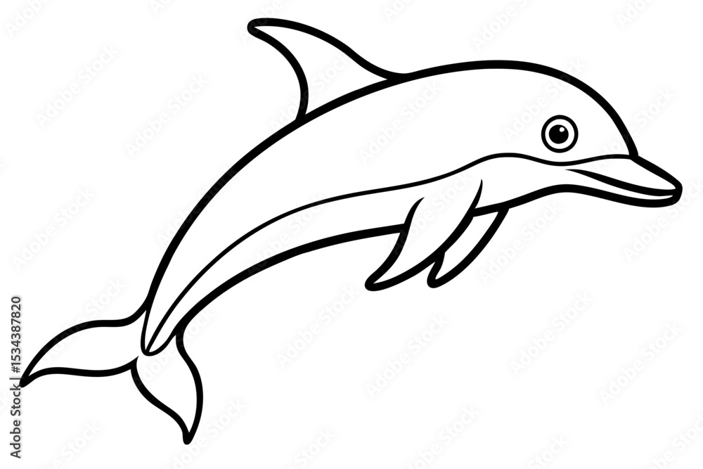 Fototapeta premium Elegant Dolphin Outline
