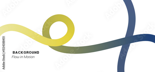 Abstract Color Lines with dusk to dawn Gradient on a White Background. Vector Curved Shapes - Design Elements for Pattern and Posters. 3D Wave Doodle Ribbons