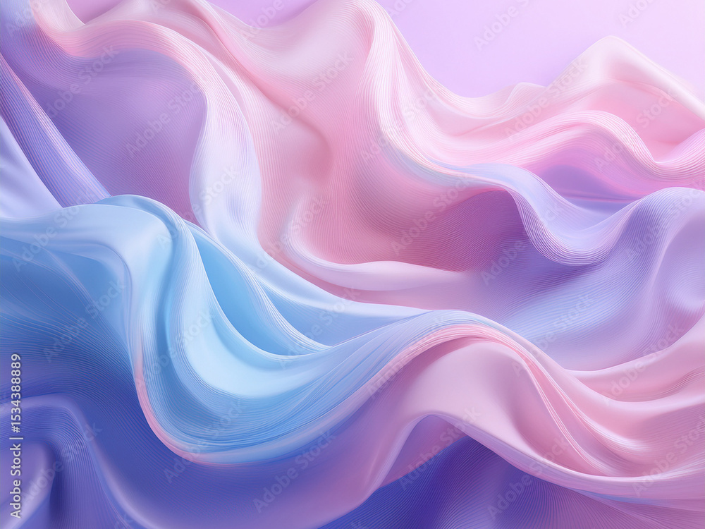 Obraz premium Abstract Flowing Pastel Fabric Waves Background