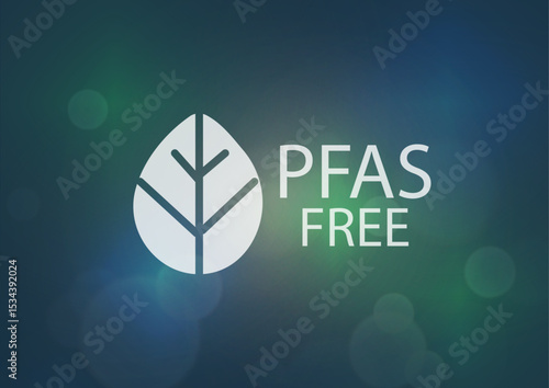 PFAS Free with Leaf Symbol Template Design. Professional PFAS free design with leaf symbol. Eco-friendly certification. PFAS free. Template for business, poster, banner, flyer. Vector illustration