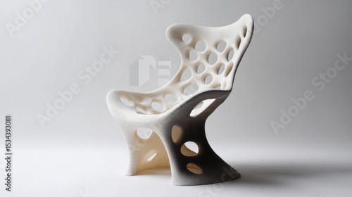 Modern Artistic Chair Design with Unique Curved Shape and Cut-Out Patterns for Contemporary Interior Spaces