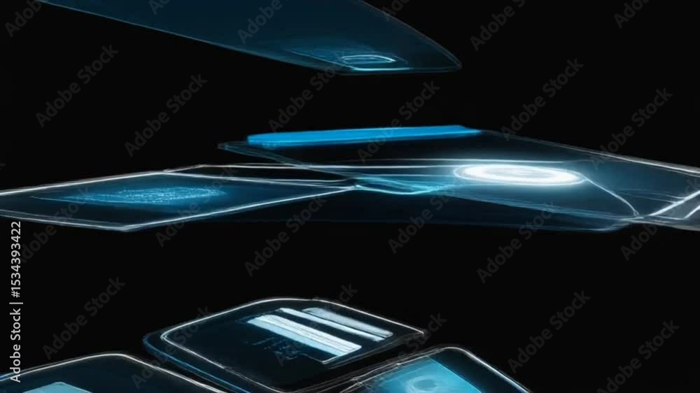 Seamless Futuristic Holographic UI Panels – Looping Technology Interface Seamless Futuristic Holographic UI Panels – Looping Technology Interface