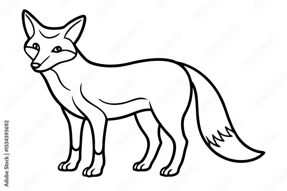 Fototapeta premium Elegant Fox Line Art