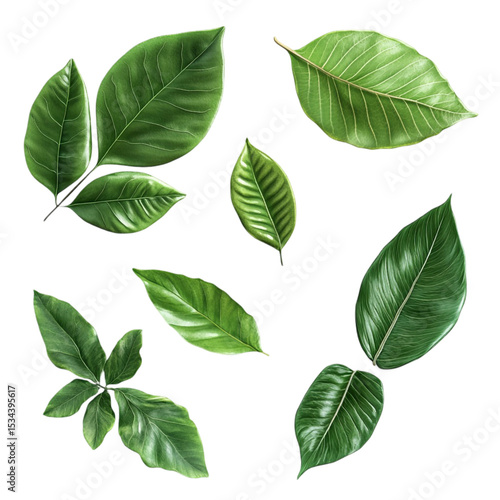 Lush Green Leaves Vibrant Abstract Art Nature's Beauty