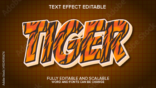 tiger text effect editable vector
