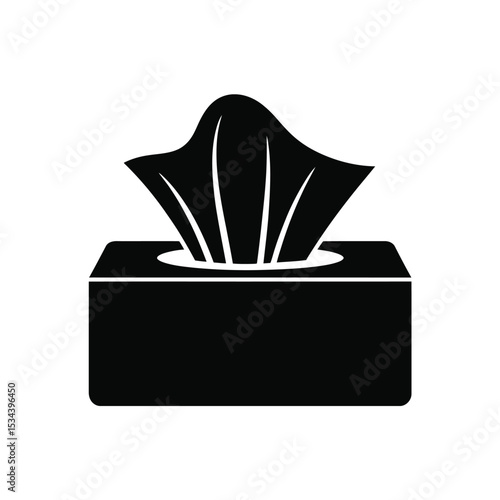 Simple black silhouette of tissue box icon