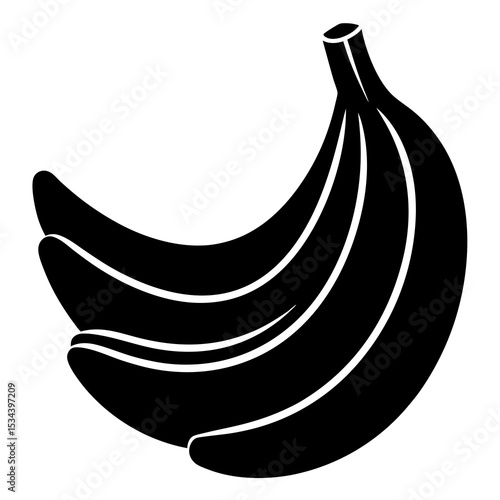 Ripe Banana Silhouettes for Organic Farm Graphics