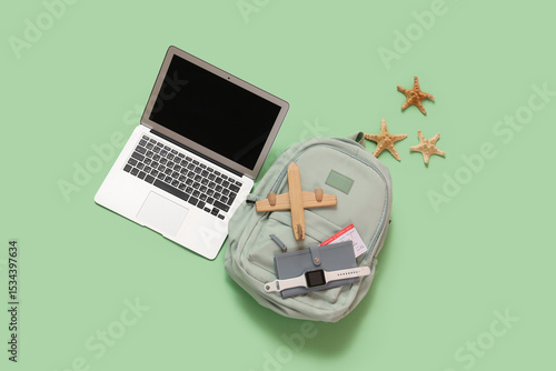 Blank laptop with travel ac...