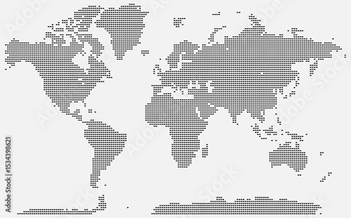 Isolated dotted map of the globe with digital patterns and physical geography in mind