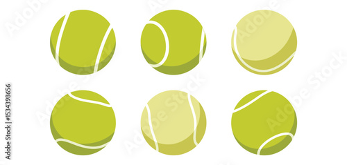 Six colorful tennis balls illustration