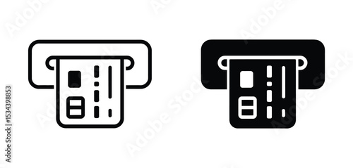 Credit card payment terminal icon set