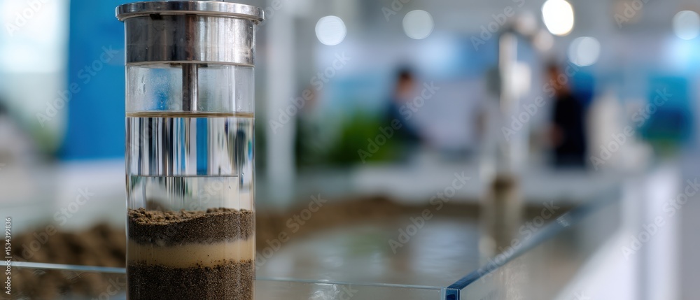 custom made wallpaper toronto digitalSoil sample analysis in transparent cylinder with water for environmental testing and research Concept of soil science, environmental monitoring, and geotechnical engineering