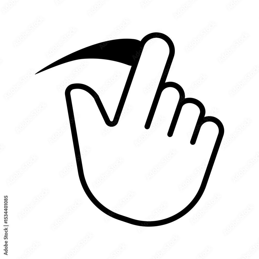 Fototapeta premium Swipe Linear style icon. Hands button icons. vector illustration on white background 