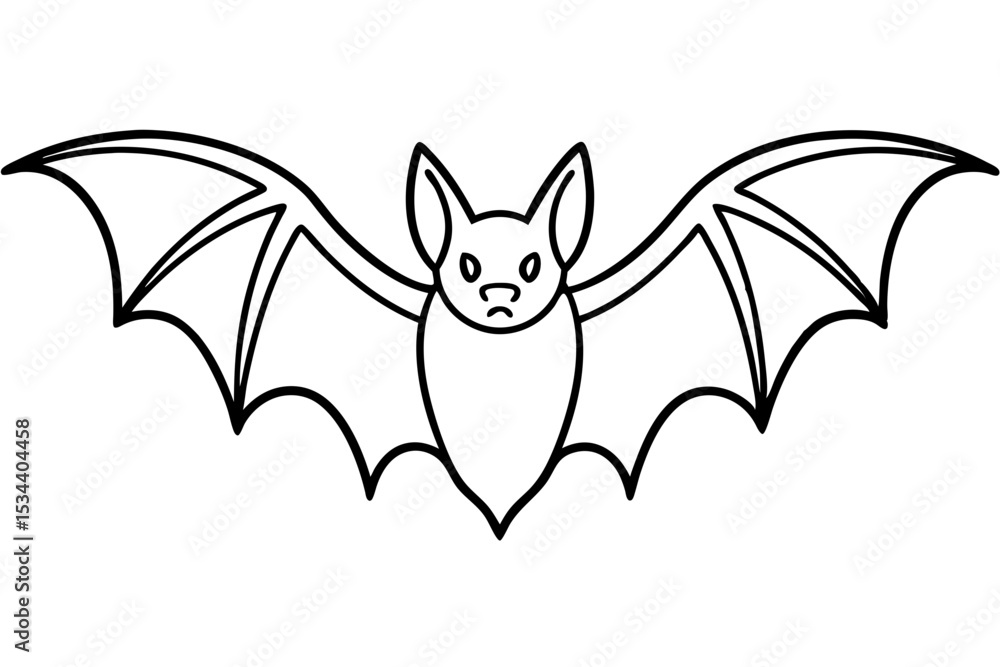 Fototapeta premium Minimalist Bat Sketch