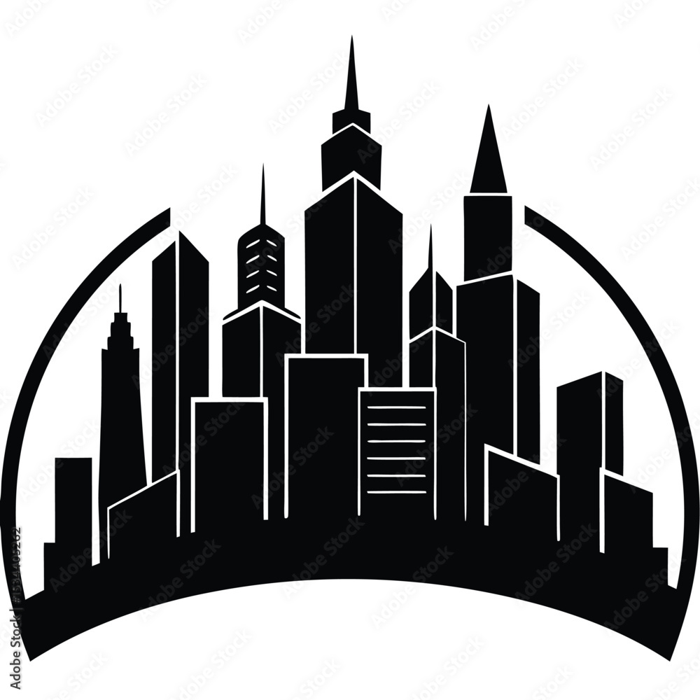 Obraz premium Majestic Cityscape A Panoramic View of Urban Architecture