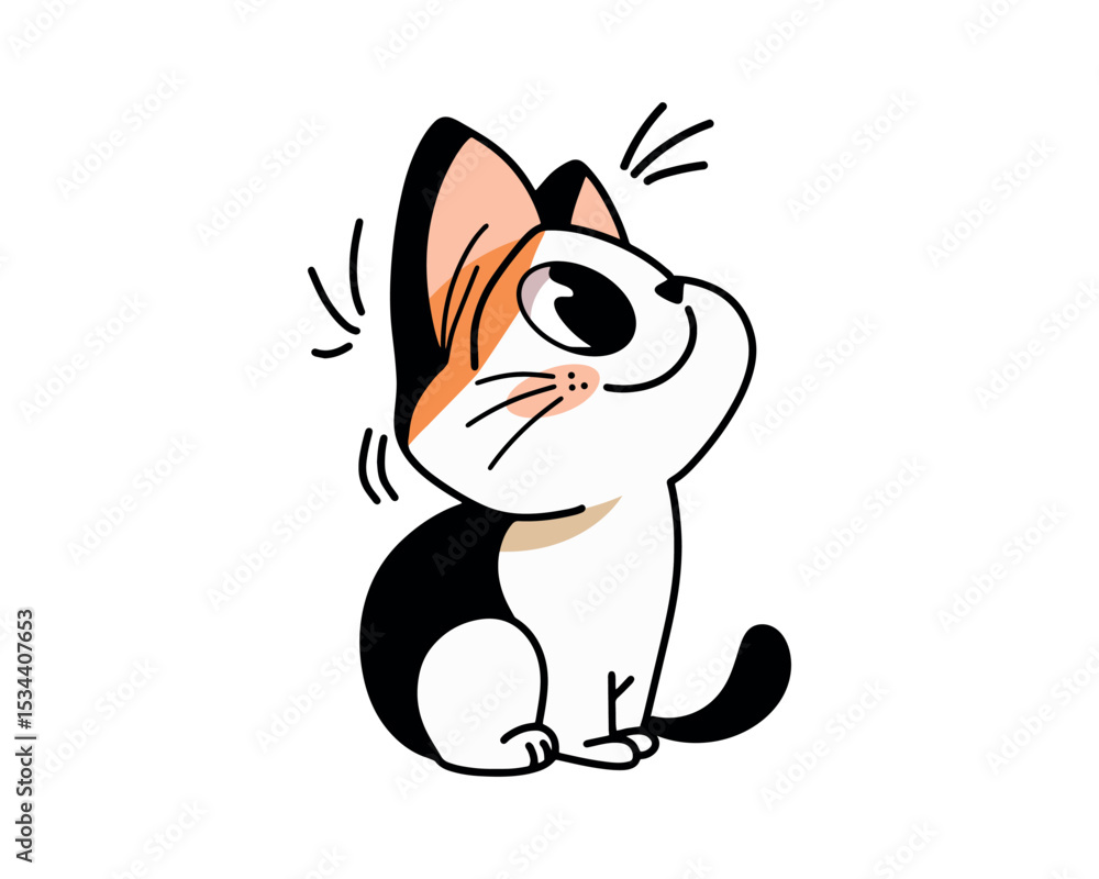 Obraz premium Cute Cat with Raised Paws for a Fun and Energetic Pet Theme Vector illustration