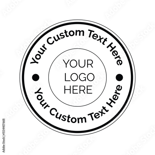 stamp logo design, your custom text here logo design