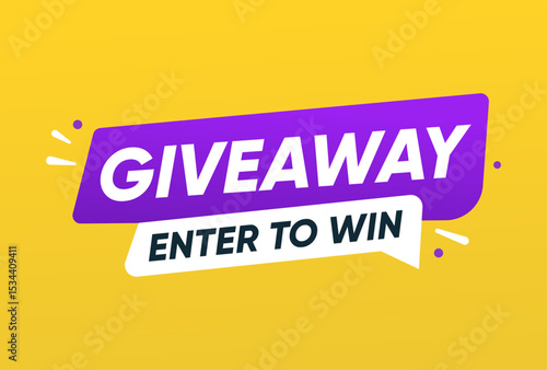 Giveaway, Enter to Win Announcement Banner Vector Design