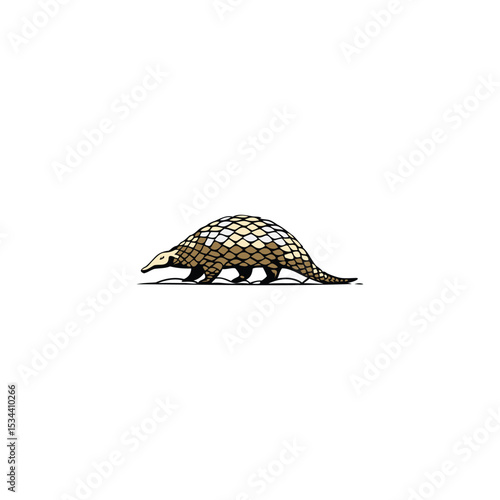 Pangolin Logo. Elegant and Protective Nature Inspired Animal Symbol Design