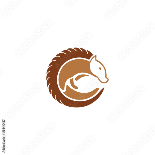 Pangolin Logo. Sleek and Minimalist Animal Design Symbolizing Protection and Sustainability