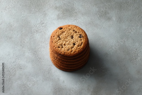 Wallpaper Mural Delicious homemade chocolate chip cookies stacked on a gray surface ready to be enjoyed Torontodigital.ca