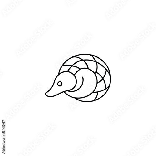 Pangolin Logo. Symbol of Protection and Nature Preservation in a Modern Minimalist Style.