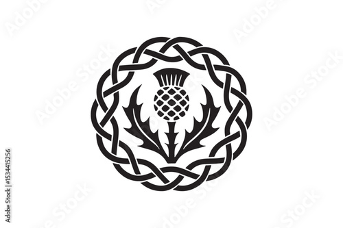 scottish heritage symbol silhouette vector art illustration on white background