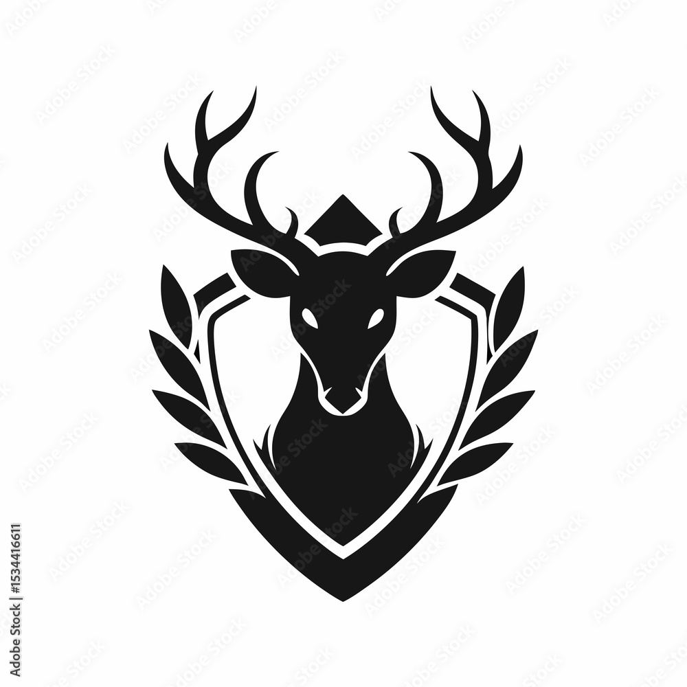 Fototapeta premium Deer head vector logo illustration