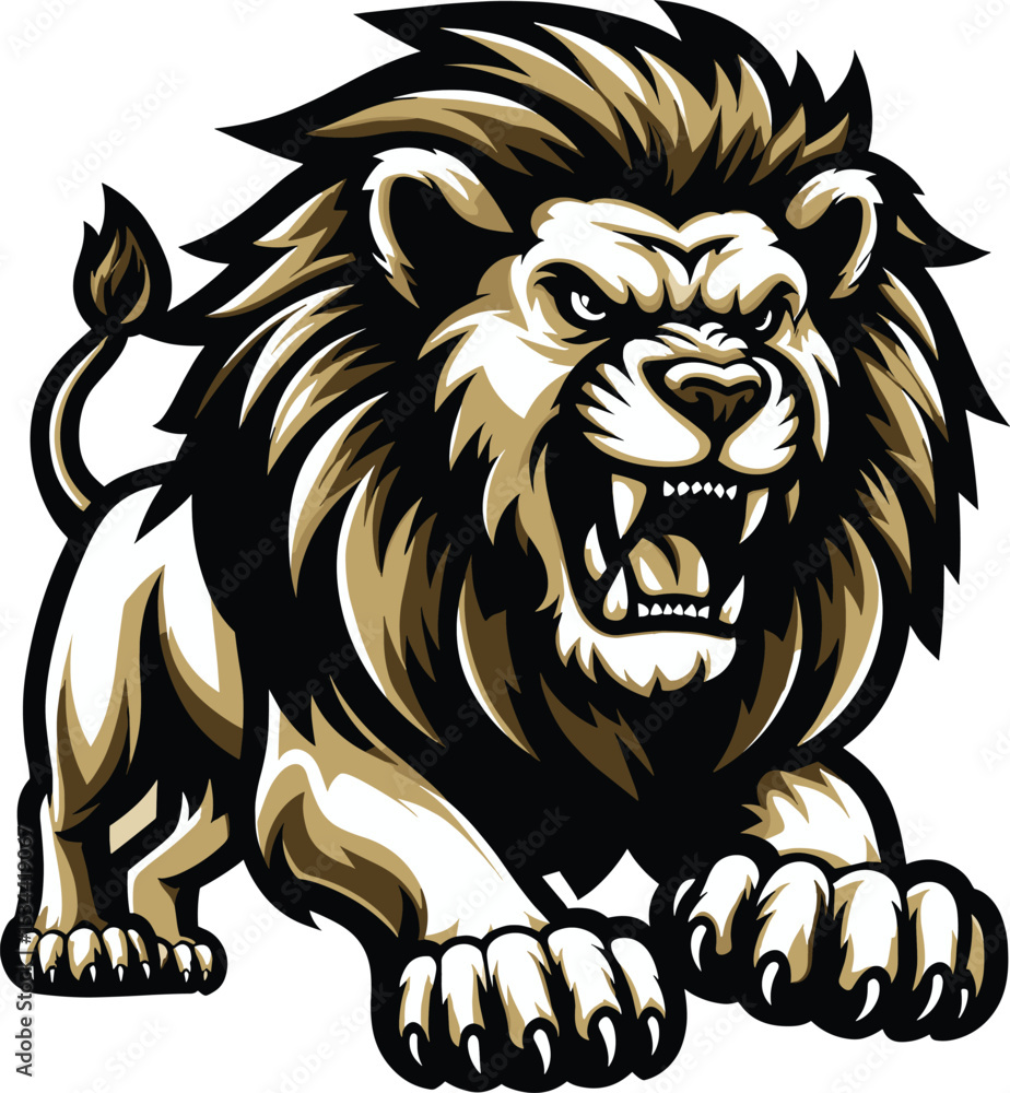 Obraz premium Vector clipart illustration of a Lion