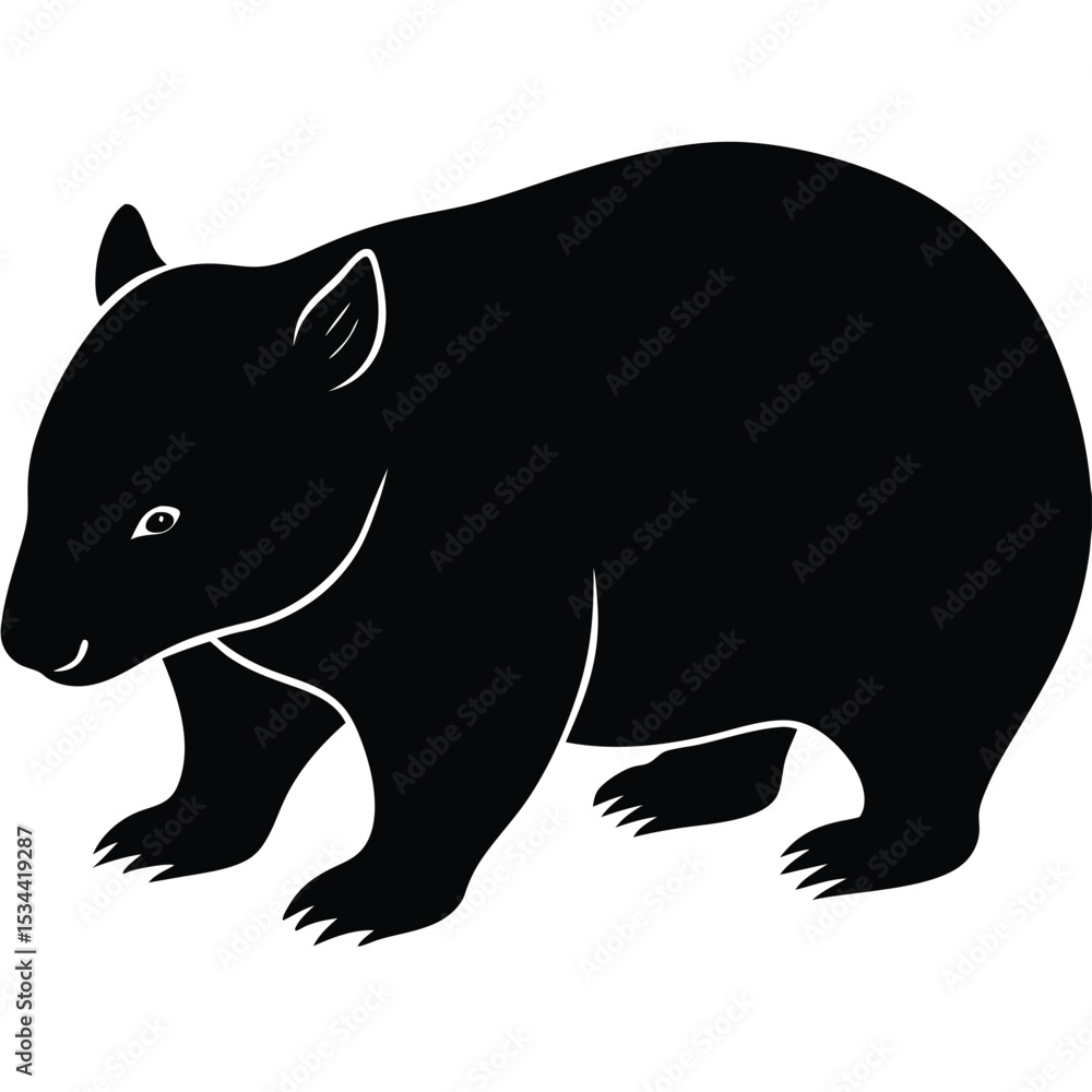 Fototapeta premium wombat vector sihouette