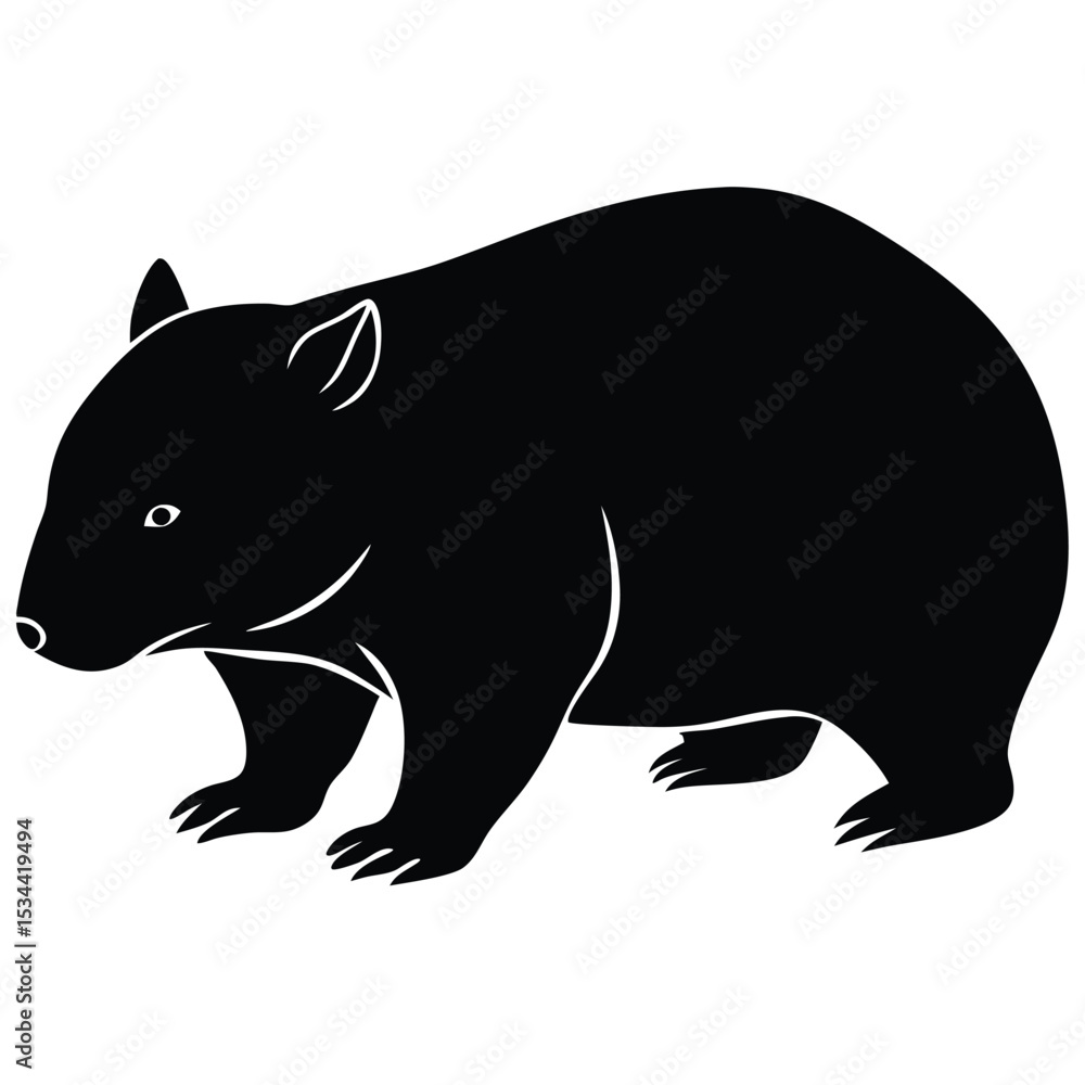 Fototapeta premium wombat vector sihouette