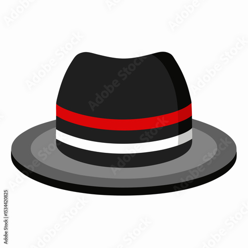 Minimal Fedora Hat with Stripe – Vector Illustration