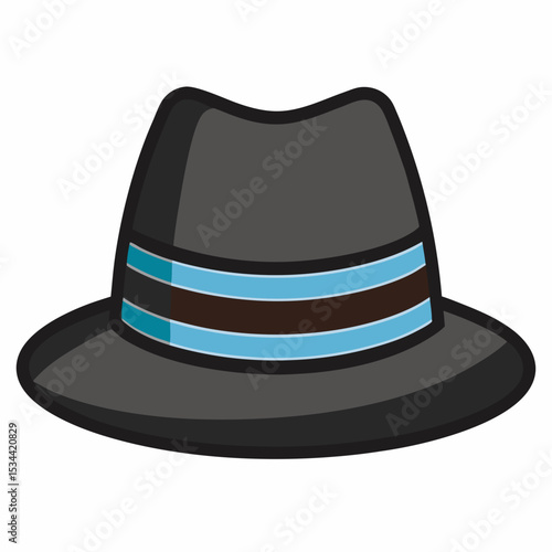 Minimal Fedora Hat with Stripe – Vector Illustration