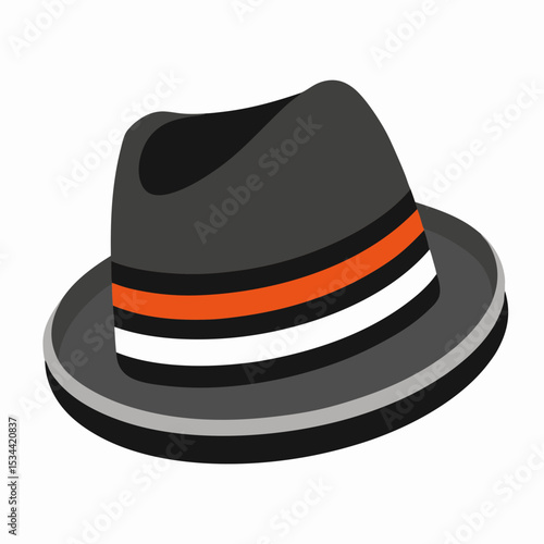 Minimal Fedora Hat with Stripe – Vector Illustration