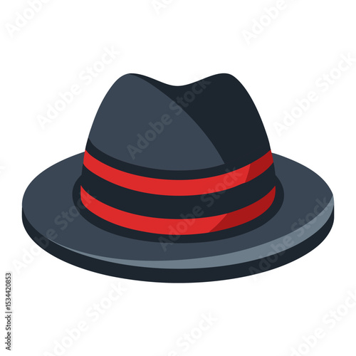 Minimal Fedora Hat with Stripe – Vector Illustration