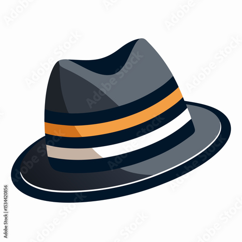 Minimal Fedora Hat with Stripe – Vector Illustration