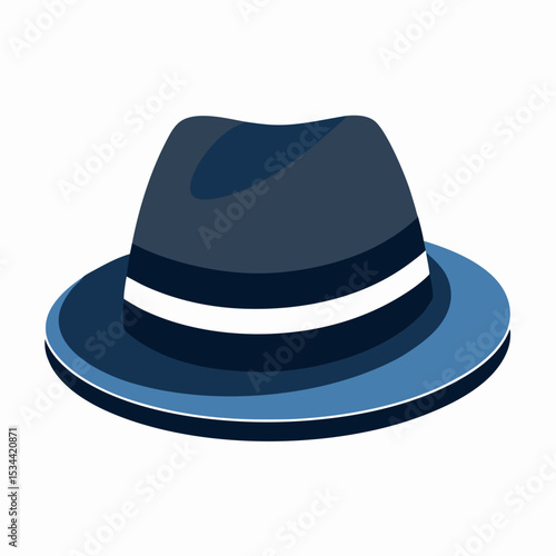Minimal Fedora Hat with Stripe – Vector Illustration