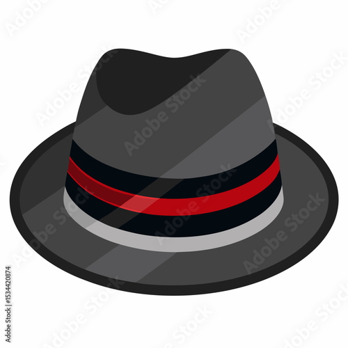 Minimal Fedora Hat with Stripe – Vector Illustration