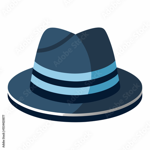 Minimal Fedora Hat with Stripe – Vector Illustration